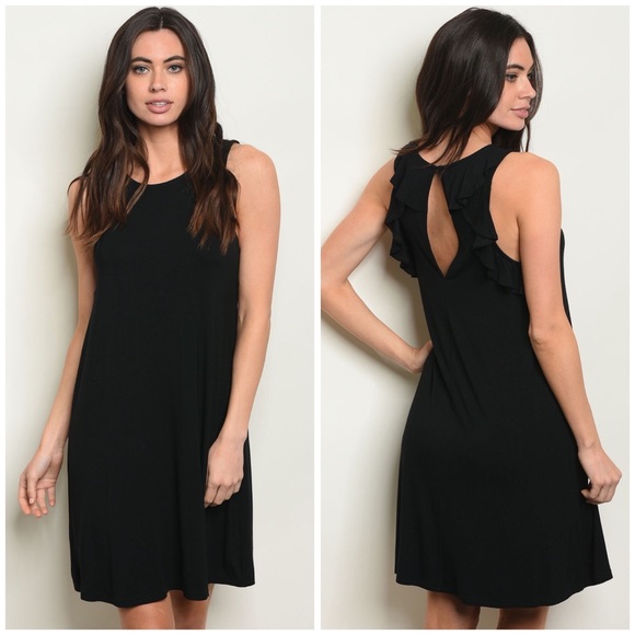 Dresses & Skirts - LAST Ruffle Back Dress - Black